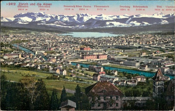 Zürich und die Alpen Vorderseite
