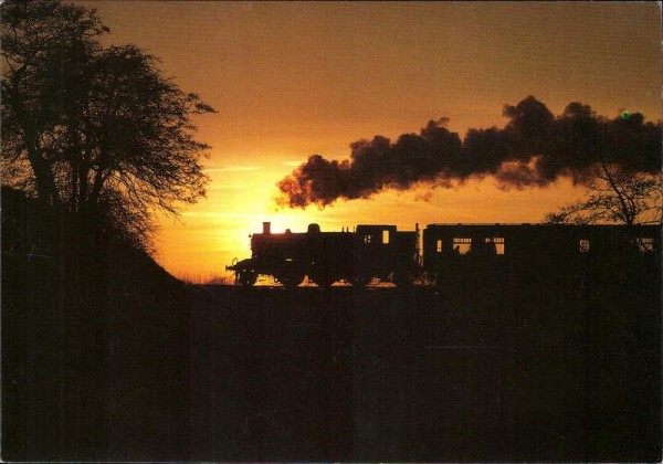 Eisenbahn im Sonnenuntergang Vorderseite