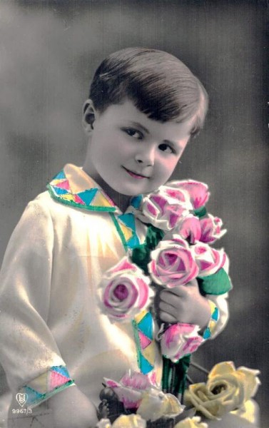 Knabe mit Blumenstrauss, 1923 Vorderseite