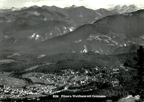 Flims und Waldhaus mit Caumasee Vorderseite