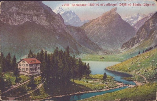 Seealpsee mit Altmann und Säntis