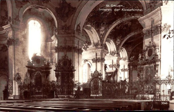 Inneres der Klosterkirche (St.Gallen) Vorderseite