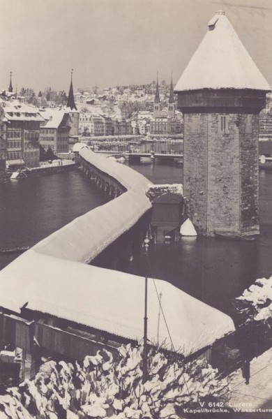 Luzern, Kapellbrücke, Wasserturm Vorderseite