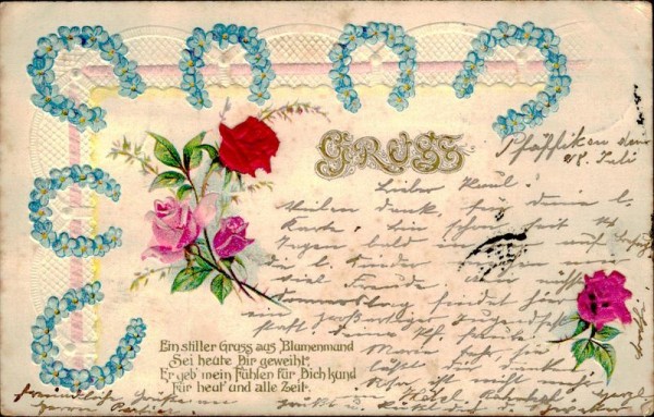 ein stiller Gruss aus Blumenmund... Vorderseite
