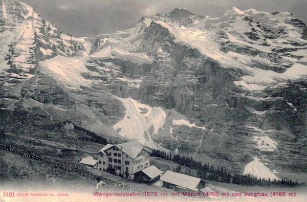 Wengernalpbahn mit Mönch und Jungfrau Vorderseite