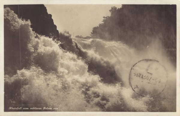 Rheinfall vom mittleren Felsen aus