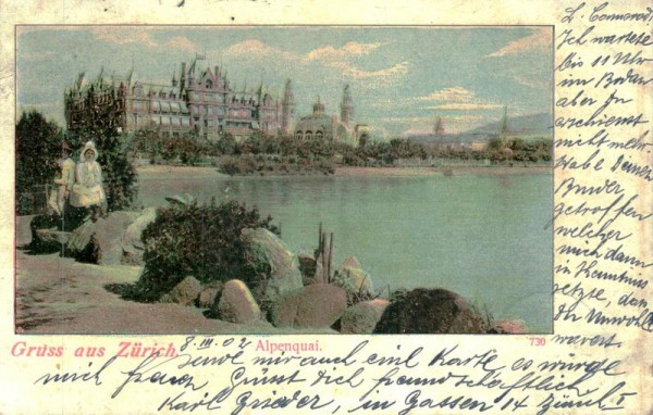 Gruss aus Zürich, Alpenquai Vorderseite