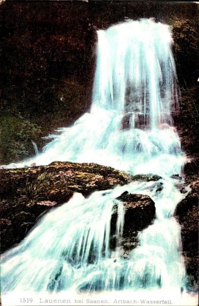 Artbach-Wasserfall, Lauenen bei Saanen Vorderseite