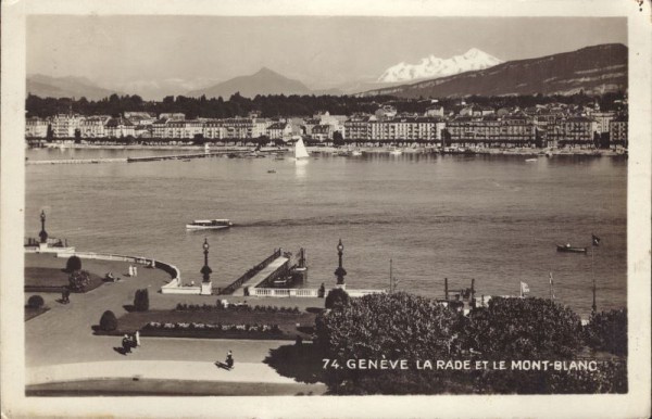 Genève la rade et le Mont - Blanc