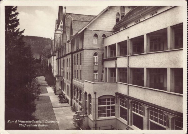 Kur- & Wasserheilanstalt Dussnang Südfront mit Balkon