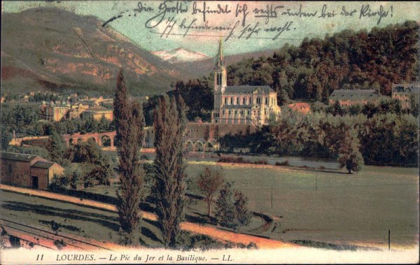Lourdes - Le Pic du Jer et la Basilique Vorderseite