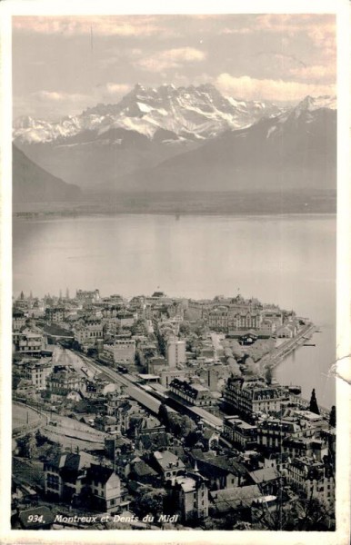 Montreux et Dents du Midi.b1935 Vorderseite