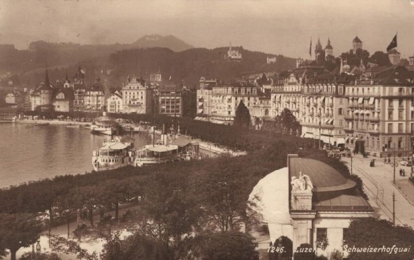 Luzern mit Schweizerhofquai. 1914 Vorderseite