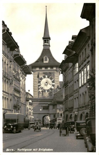 Marktgasse mit Zeitglocken, Bern Vorderseite