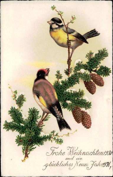 Frohe Weihnachten und ein glückliches Neues Jahr. Vorderseite