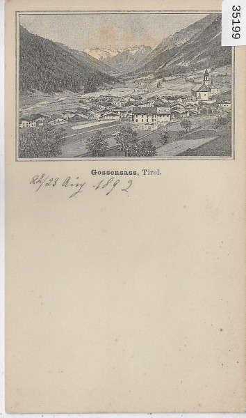 Gossensass (Südtirol) Litho-Vorläufer 1892