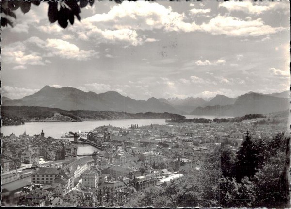 Luzern mit Alpen. Abendstimmung Vorderseite
