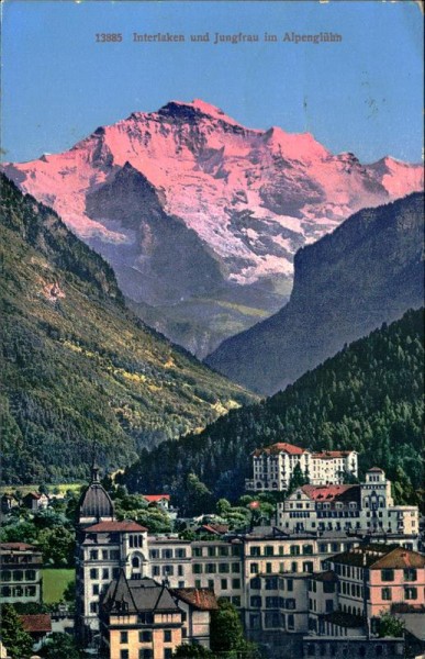 Interlaken und Jungfrau Alpenglühn  Vorderseite