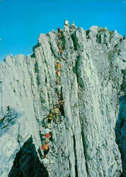 Abstieg zum Rotsteinpass, Säntis Vorderseite