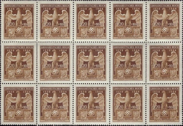 Grossdeutsches Reich, Briefmarkenbogen Vorderseite