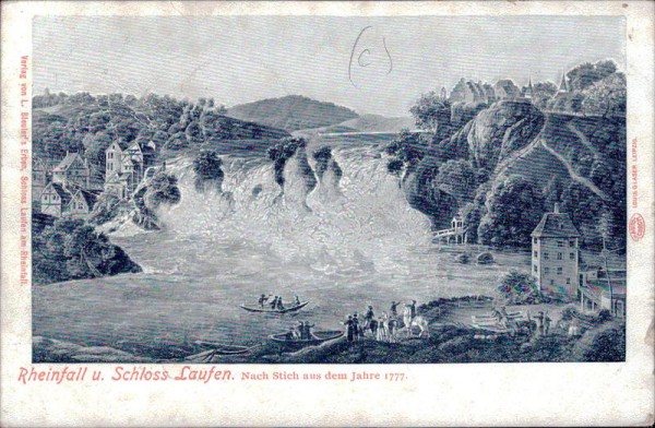 Rheinfall und Schloss Laufen Vorderseite