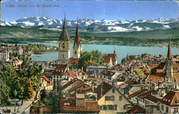 Zürich von der Urania aus  Vorderseite