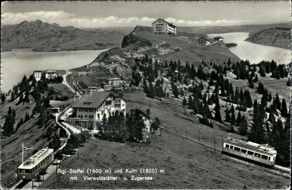Rigi-Staffel und Kulm mit Vierwaldstättersee und Zugersee Vorderseite