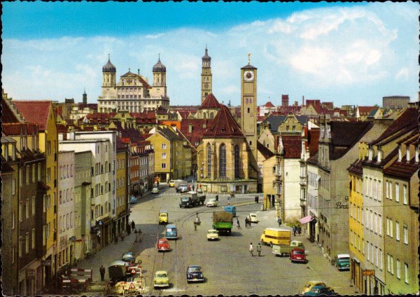 Augsburg - Jakobskirche Rathaus und Perlachturm