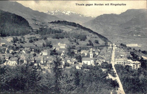 Thusis gegen Norden mit Ringelspitze Vorderseite