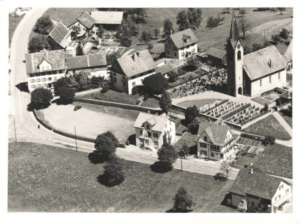 8824 Schönenberg ZH, Ref. Kirche, Hüttnerstr., Hotel-Restaurant Rössli Vorderseite