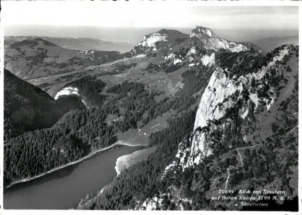 Blick vom Staubern auf Hohen Kasten und Sämtisersee Vorderseite