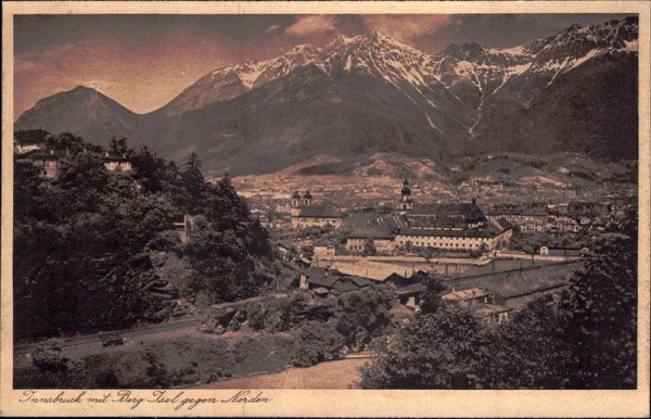 Innsbruck mit Berg Jsel gegen Norden Vorderseite