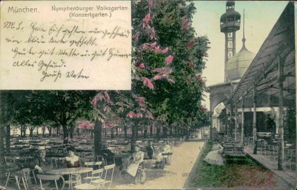 München, Nymphenburg Volksgarten (Konzertgarten) Vorderseite