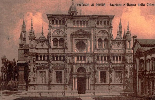 Certosa di Pavia - facciata e fianco della Chiesa Vorderseite