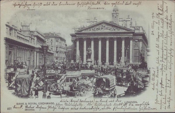 London, Bank & Royal Exchange Vorderseite
