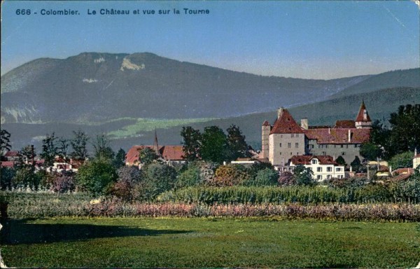 Colombier. Le Chateau et vue sur la Tourne Vorderseite