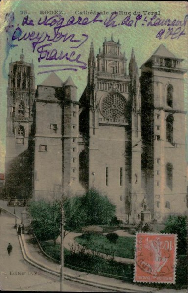 Rodez - Cathédrale et Rue du Teral Vorderseite