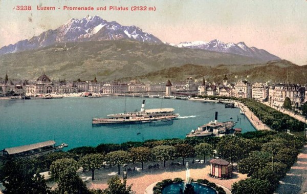 Luzern - Promenade und Pilatus Vorderseite