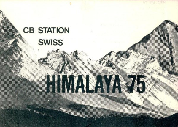 QSL- Karte, Himalaya 75, Sirnach Vorderseite