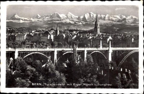 Bern - Totalansicht mit Eiger Mönch und Jungfrau Vorderseite