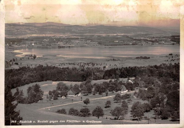 Ausblick v. Rosinli gegen Pfäffiker- u. Greifensee Vorderseite