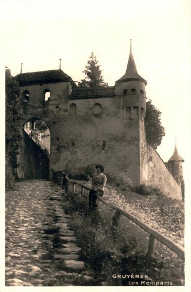 Gruyères. Les Rempartes.  1928 Vorderseite