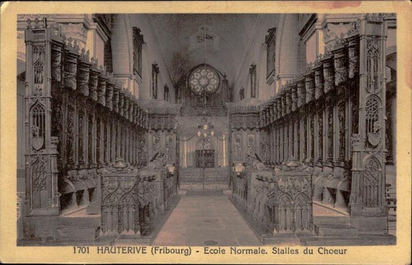 Hauterive FR/Ecole Normale. Stalles du Choeur Vorderseite