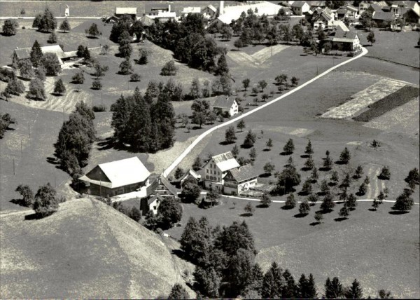 Hirzel, Restaurant Spreuermühle, Flugaufnahme Vorderseite