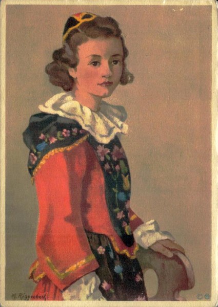 M. Riggenbach, Costumes Suisses:Graubünden(Engadin) Vorderseite