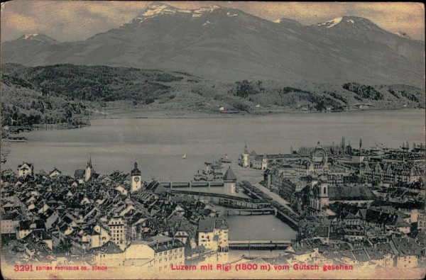 Luzern mit Rigi vom Gütsch gesehen (1800 m) Vorderseite
