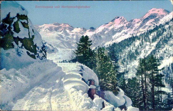 Berninapass und Morteratschgletscher Vorderseite