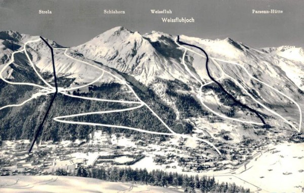 Davos vom Bräma-Büel gegen Parsenn und Strela  Vorderseite