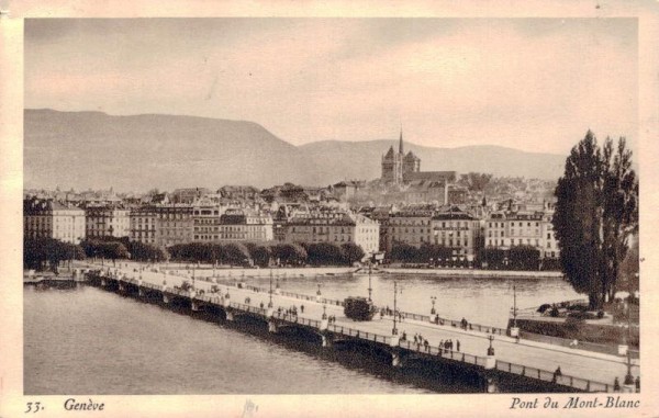 Genève. Pont du Mont-Blanc. 1937 Vorderseite