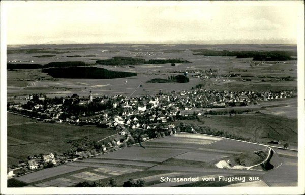 Schussenried vom Flugzeug aus Vorderseite
